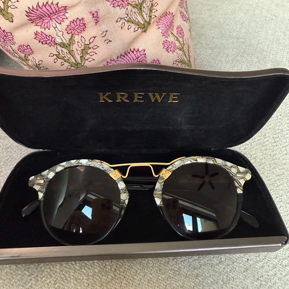 KREWE St. Louis Sunglasses with Black/White Patterned Frame